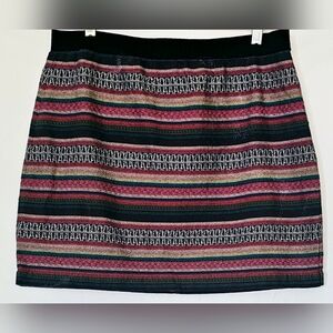 American Eagle Outfitters Aztec Multicolor Women's Skirt Elastic Waist Size 12